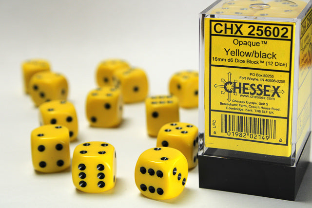 Chessex 16mm d6 Dice Block (12 dice)