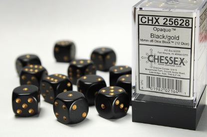 Chessex 16mm d6 Dice Block (12 dice)