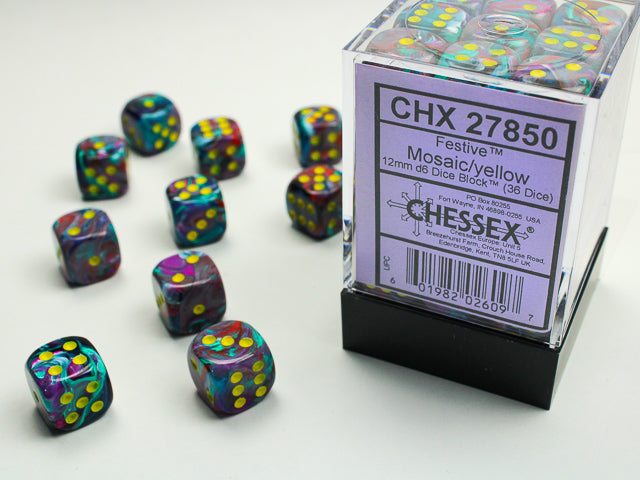 Chessex 12mm d6 Dice Block (36 dice)