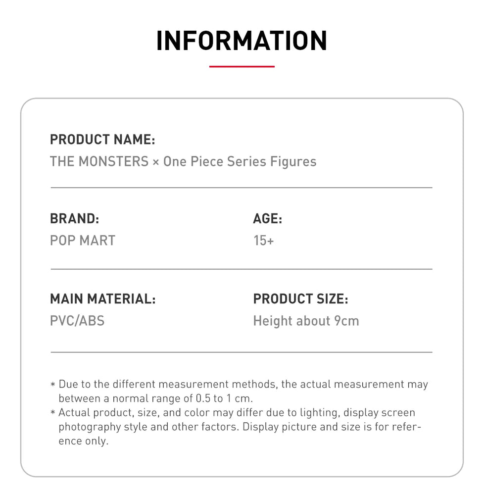 THE MONSTERS x One Piece Series Figure Blind Box (sealed case)