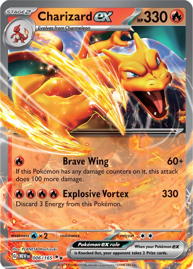 006 165 pokemon card 2023 Scarlet & Violet 151 006/165 Charizard EX Double Rare Final Form Collectables Perfect for collectors and enthusiasts. Charizard ex - 006/165 Price