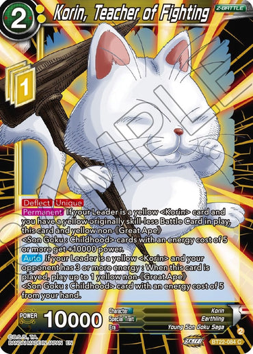 Korin, Teacher of Fighting (Bt22-084) [Critical Blow]