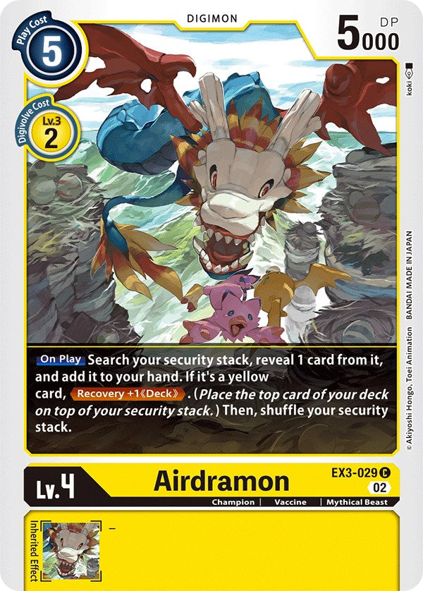 digimon card game draconic roar Airdramon [EX3-029] [Draconic Roar]