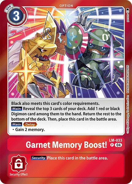 avengers pokemon cards LM-033 Garnet Memory Boost! : Promo Digimon Card : Special Limited Set