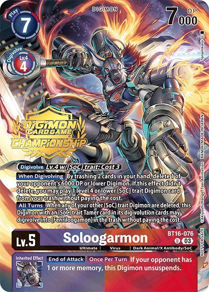 Soloogarmon [BT16-076] (Championship 2024 Tamers Pack) [Beginning Observer]