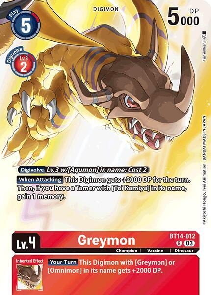 Greymon [BT14-012] (Omnimon Binder Set) [Blast Ace]