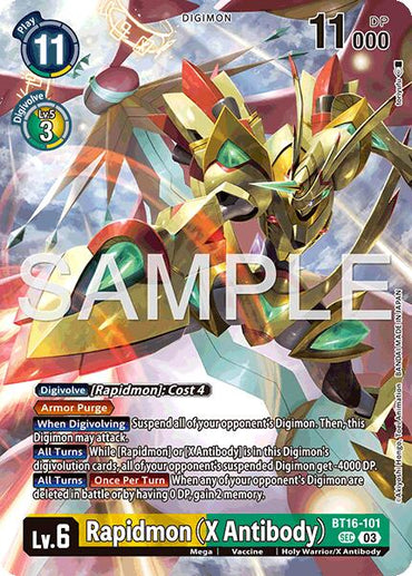 Rapidmon [BT16-101] (X Antibody) (Limited Card Pack -Billion Bullet-) [Limited Card Pack -Billion Bullet-]