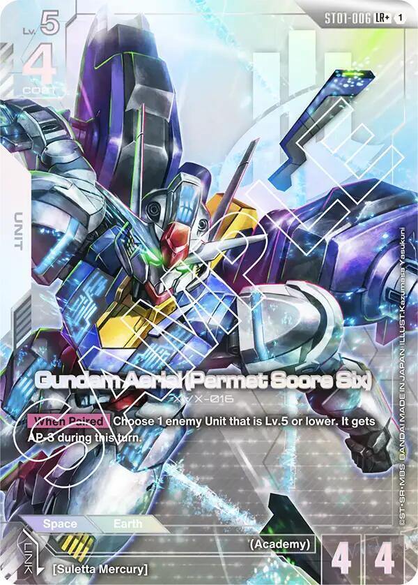 Gundam Aerial (Permet Score Six) (LR+) [Starter Deck 01: Heroic Beginnings (ST01)]