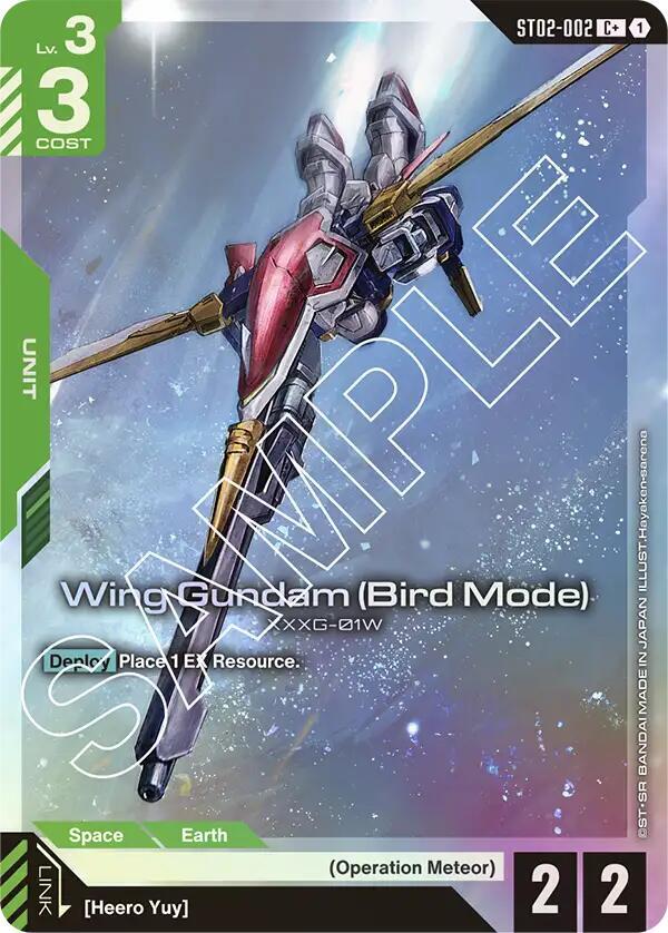Wing Gundam (Bird Mode) (C+) [Starter Deck 02: Wings of Advance (ST02)]