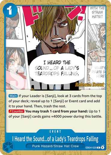 I Heard the Sound...of a Lady's Teardrops Falling (EB04) [The Azure Sea's Seven Release Event Cards]