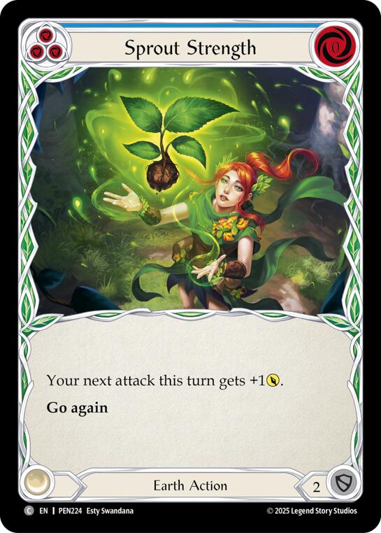 Sprout Strength (Blue) (Rainbow Foil) [PEN224] (Compendium of Rathe)  Rainbow Foil