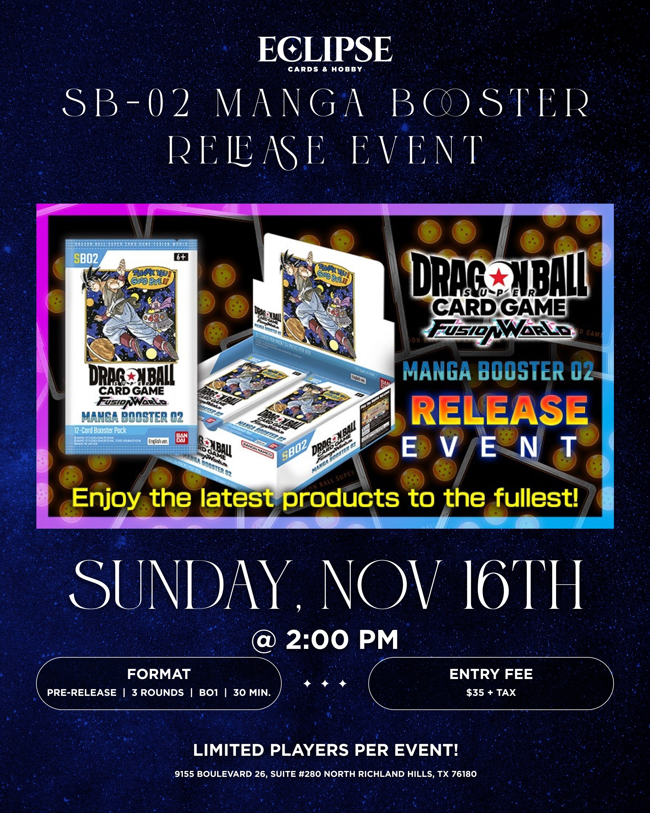 DBS Fusion World Manga Booster SB02 Release Event
