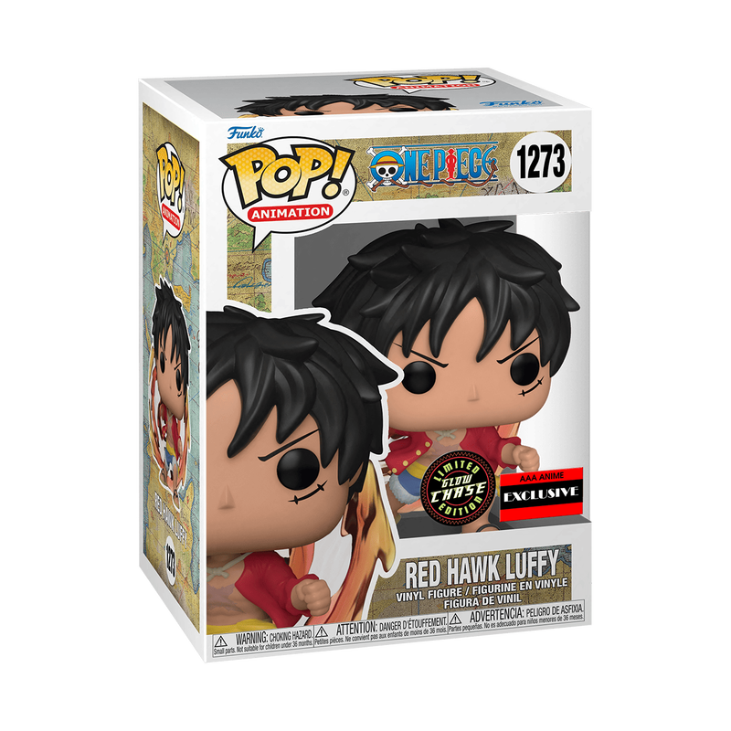 Funko POP! #1273 Red Hawk Luffy (One Piece) - Limited Glow Chase Edition - AAA Anime Exclusive