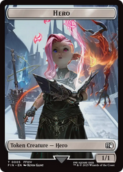 Bird // Hero (0005) Double Sided Token [FINAL FANTASY Commander Tokens]