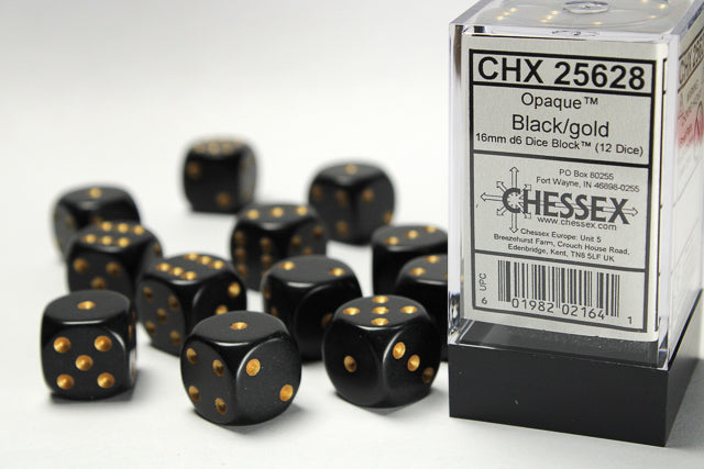 Chessex 16mm d6 Dice Block (12 dice)