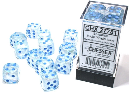 Chessex 16mm d6 Dice Block (12 dice)