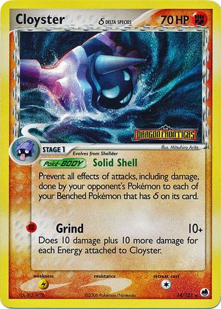 cloyster pokemon card value Cloyster (14/101) (Delta Species) (Stamped) [EX: Dragon Frontiers]