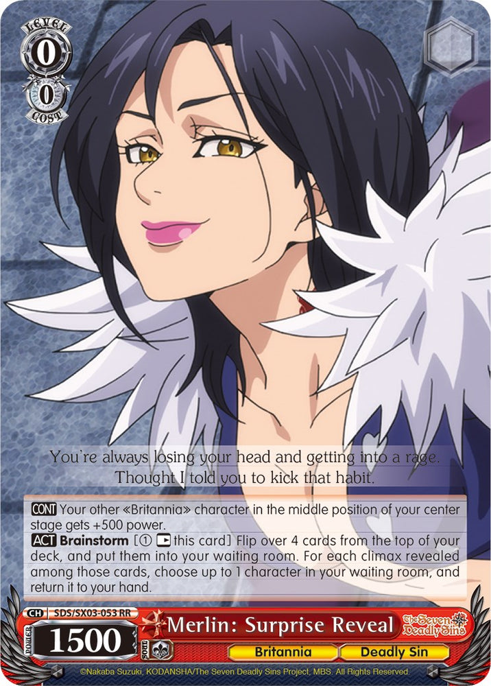 Merlin: Surprise Reveal (SDS/SX03-053 RR) [The Seven Deadly Sins]