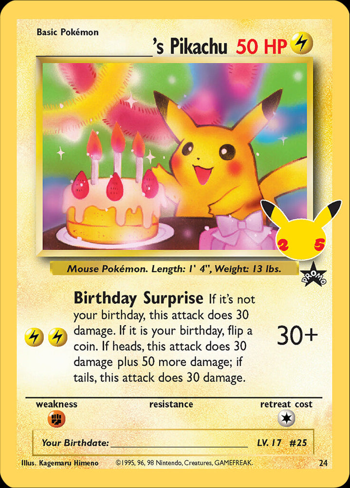 Pikachu cheapest 25th anniversary