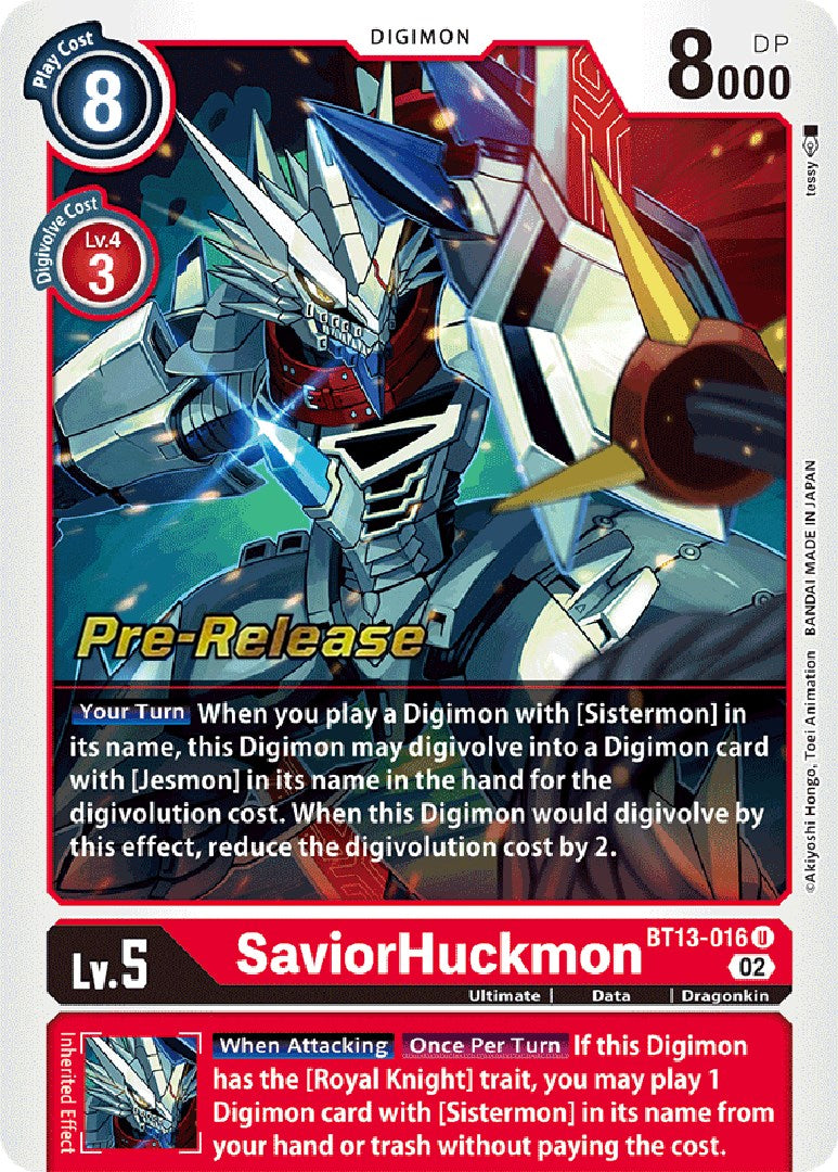 SaviorHuckmon [BT13-016] [Versus Royal Knights Booster Pre-Release Cards]