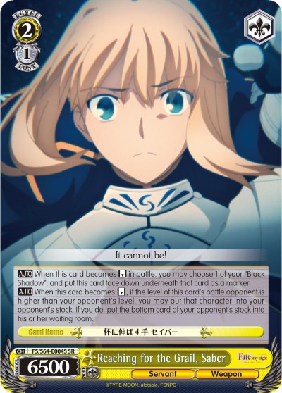 Reaching for the Grail, Saber (FS/S64-E004S SR) [Fate/Stay Night [Heaven's Feel]]