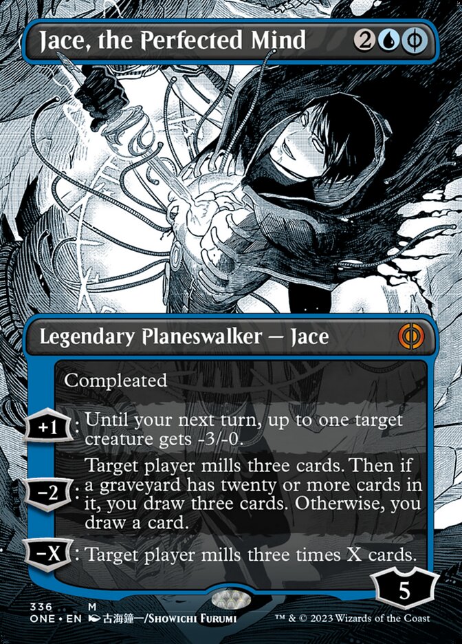 mtg all will be one best cards Jace, the Perfected Mind (Borderless Manga) [Phyrexia: All Will Be One]